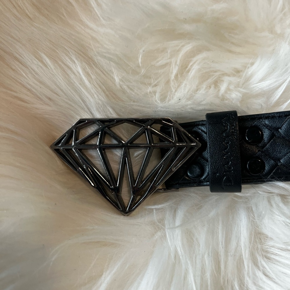 Black Diamond Supply Co belt with silver diamond buckle